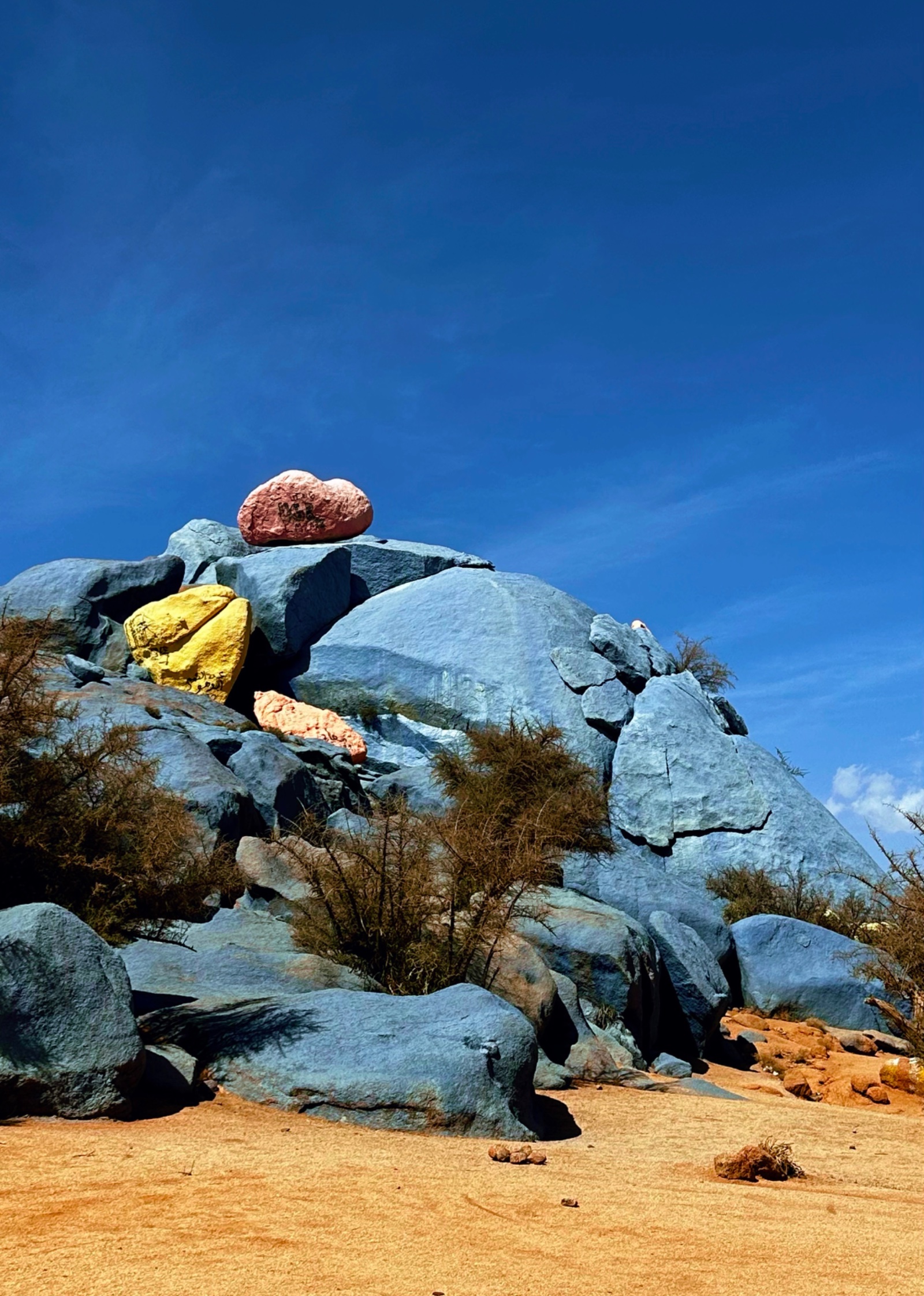 Close up of painted rocks
