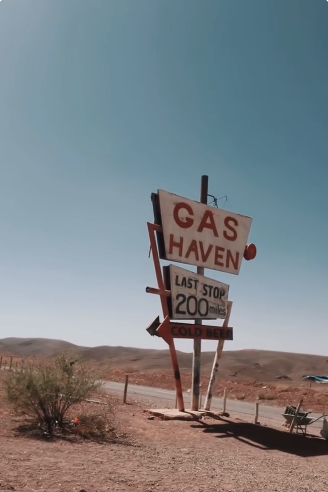 Mid distance gas station sign. Cropped small