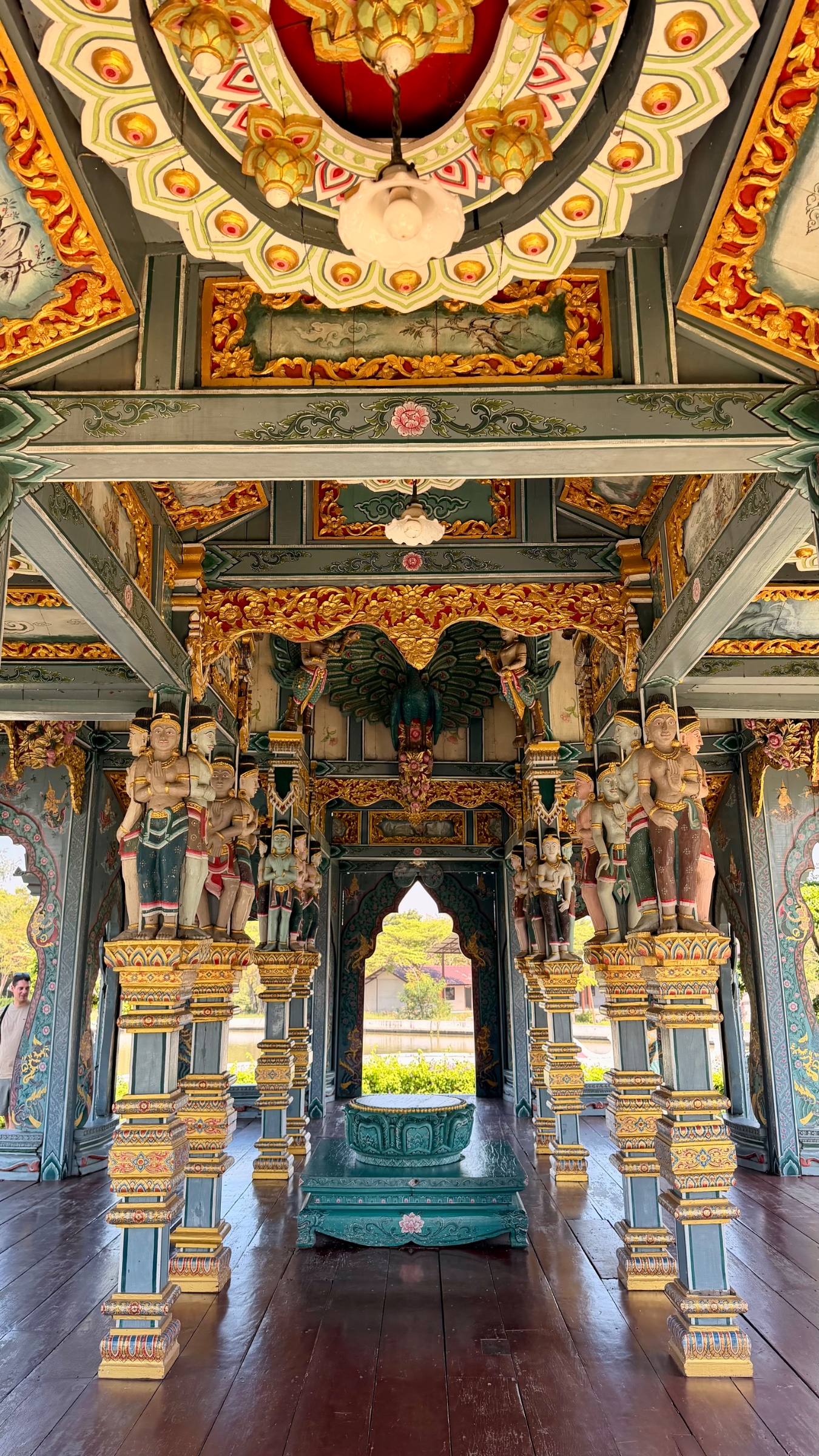 Hand painted ceilings on the temples