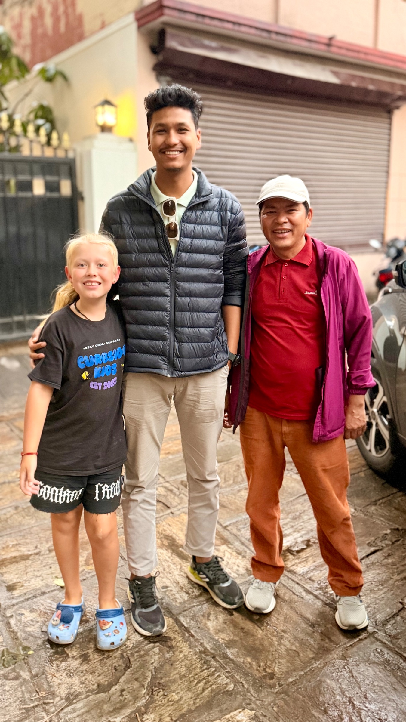 Jax(left) with our guide for the day Anish(centre) and our driver